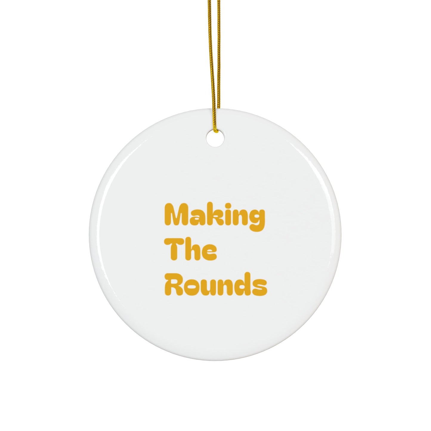 Making The Rounds Yellow Ceramic Ornaments, 2-Side Print, (1pc, 3pcs, 5pcs, 10pcs)