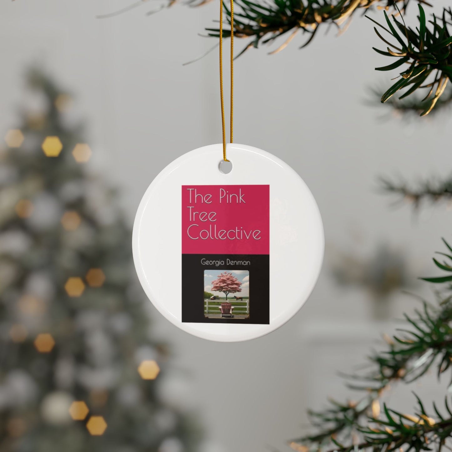 The Pink Tree Collective Cover Ceramic Ornaments, 2-Side Print, (1pc, 3pcs, 5pcs, 10pcs)