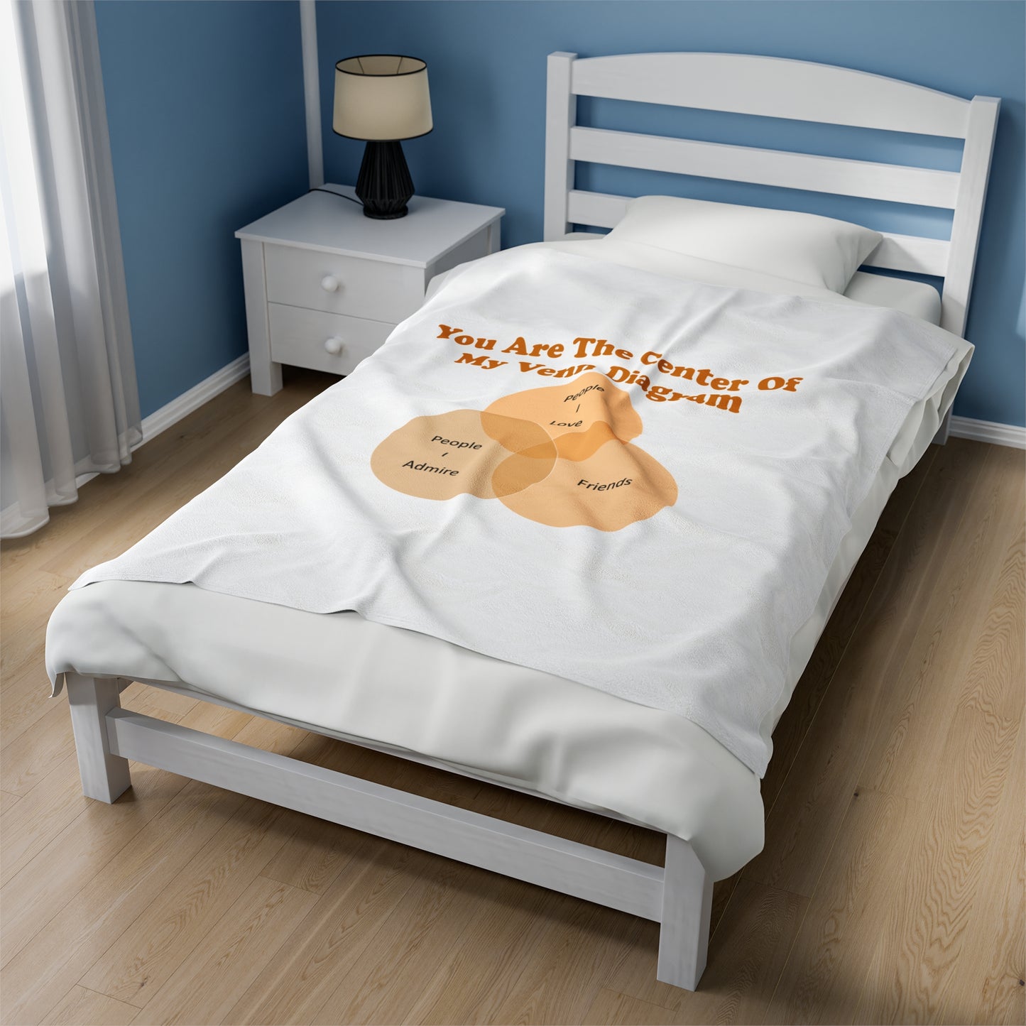 You Are The Center Of My Venn Diagram Orange Velveteen Plush Blanket