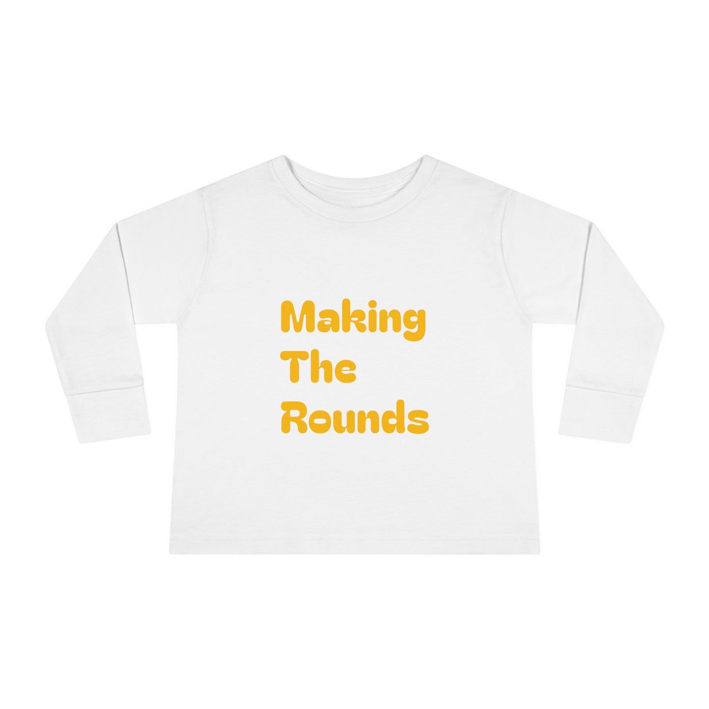 Making The Rounds Yellow Toddler Long Sleeve Tee