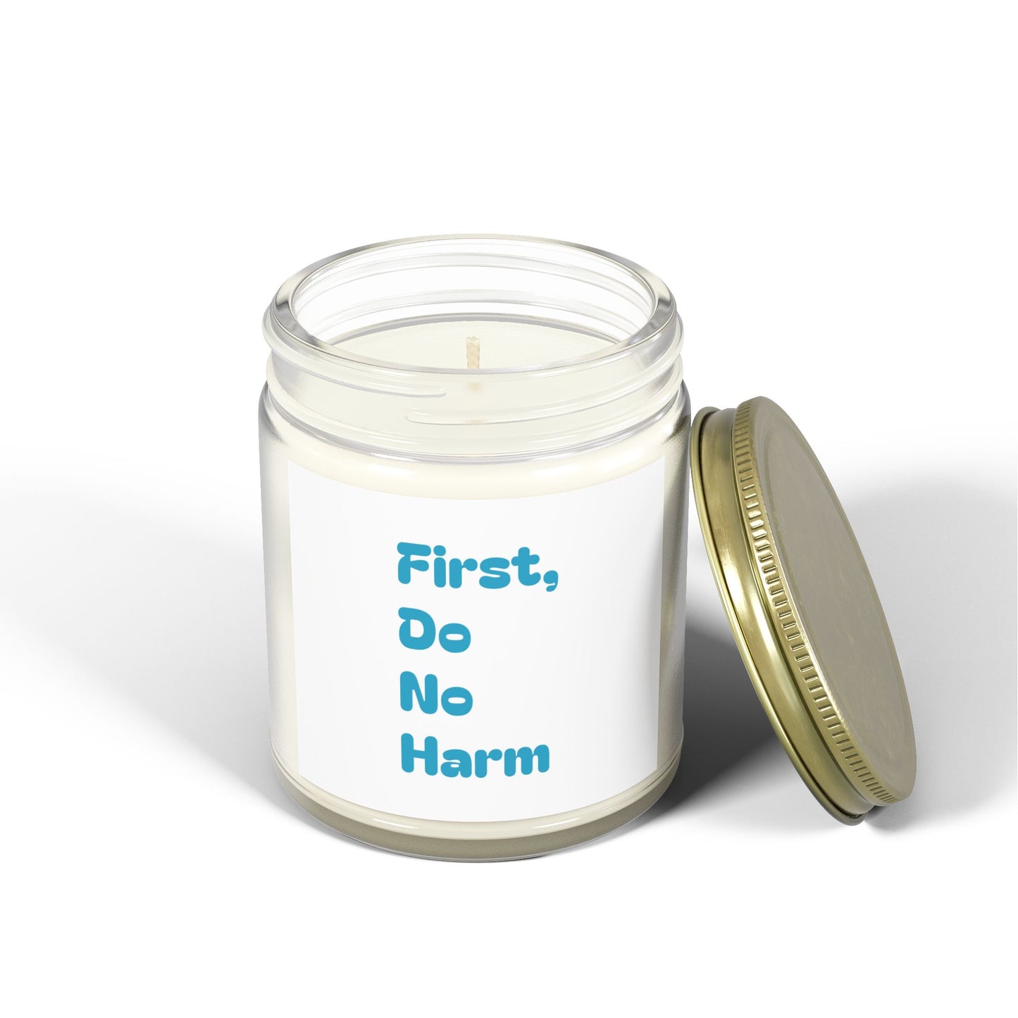 First Do No Harm Blue Scented Candles, Coconut Apricot Wax (4oz, 9oz)