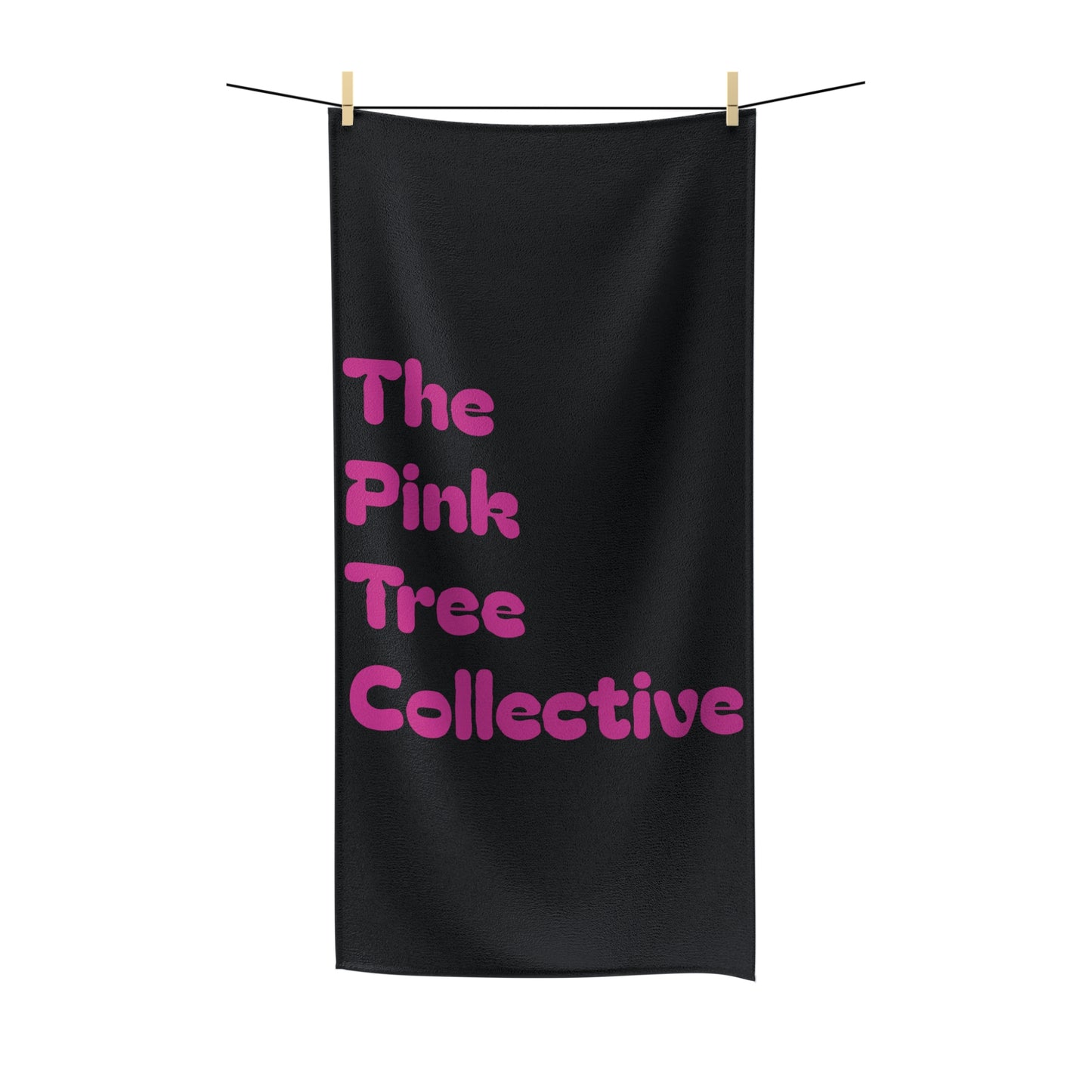 The Pink Tree Collective Black with Pink Polycotton Towel