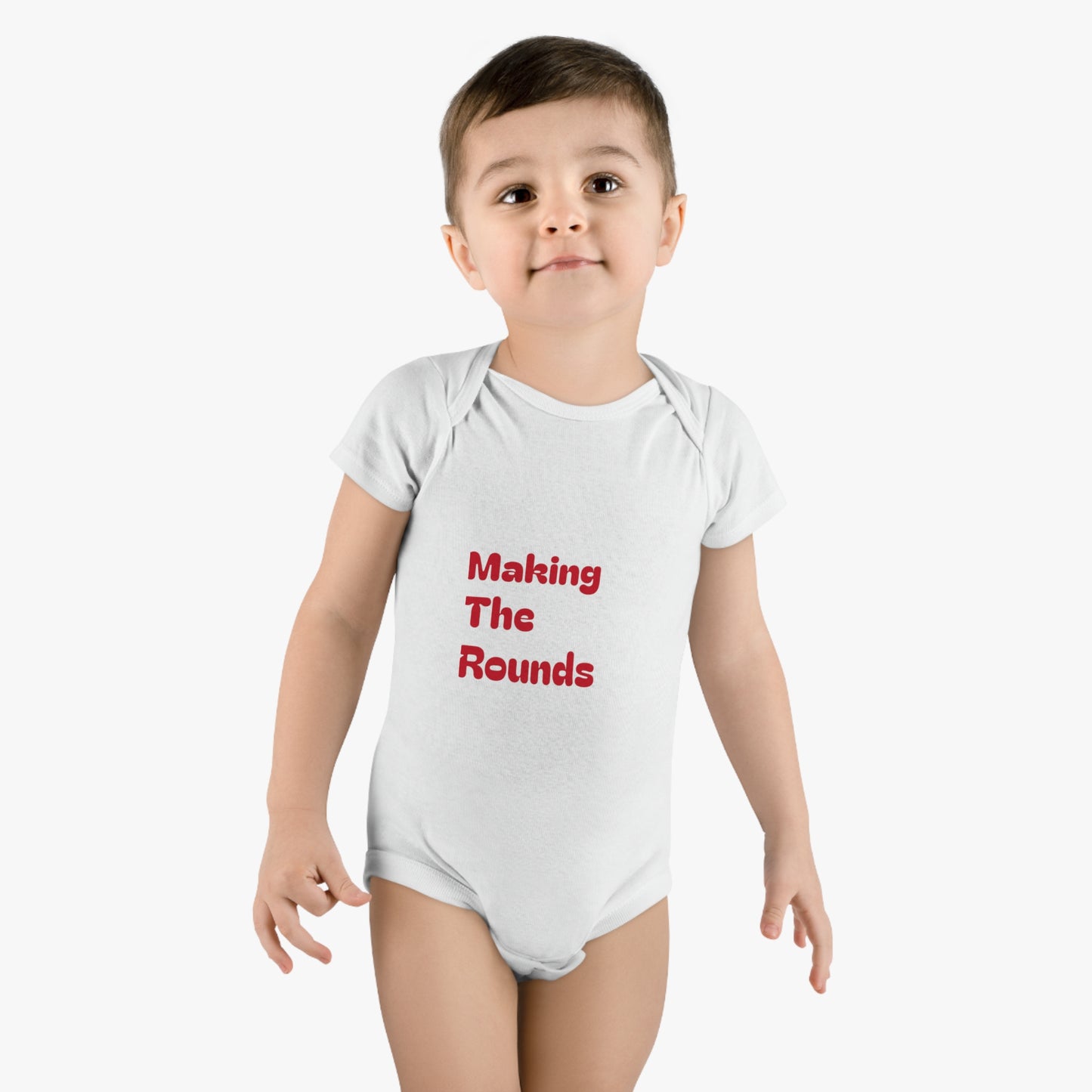 Making The Rounds Red Baby Short Sleeve Onesie®