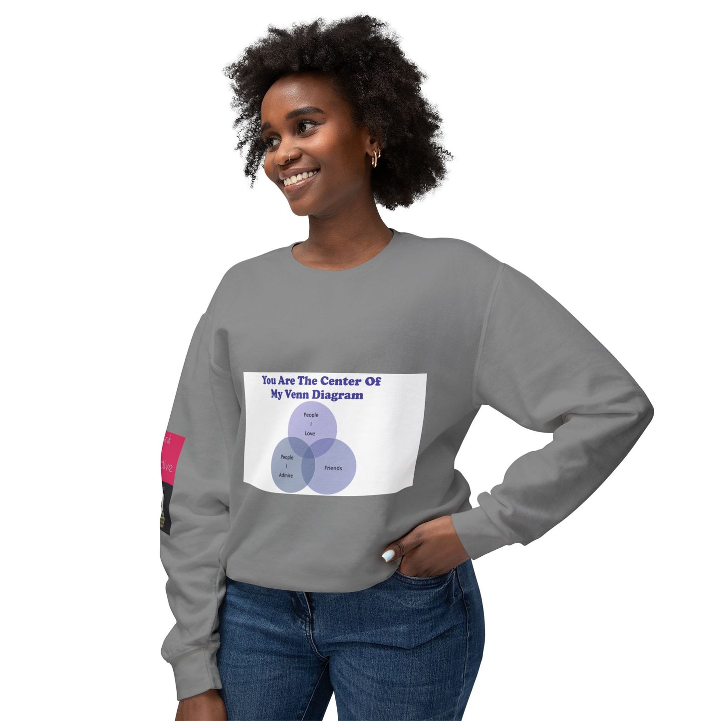 You Are The Center Of My Venn Diagram Purple Unisex Lightweight Crewneck Sweatshirt