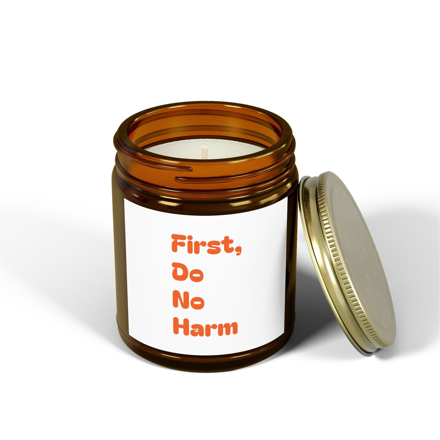 First Do No Harm Orange Scented Candles, Coconut Apricot Wax (4oz, 9oz)