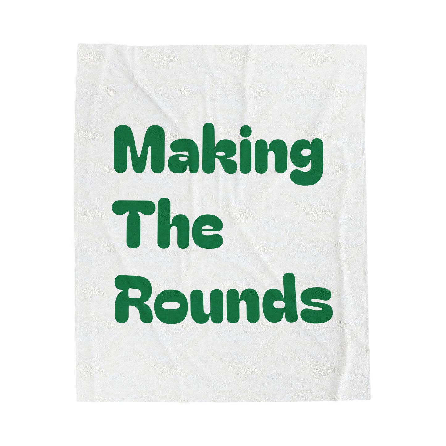 Making The Rounds Green Velveteen Plush Blanket