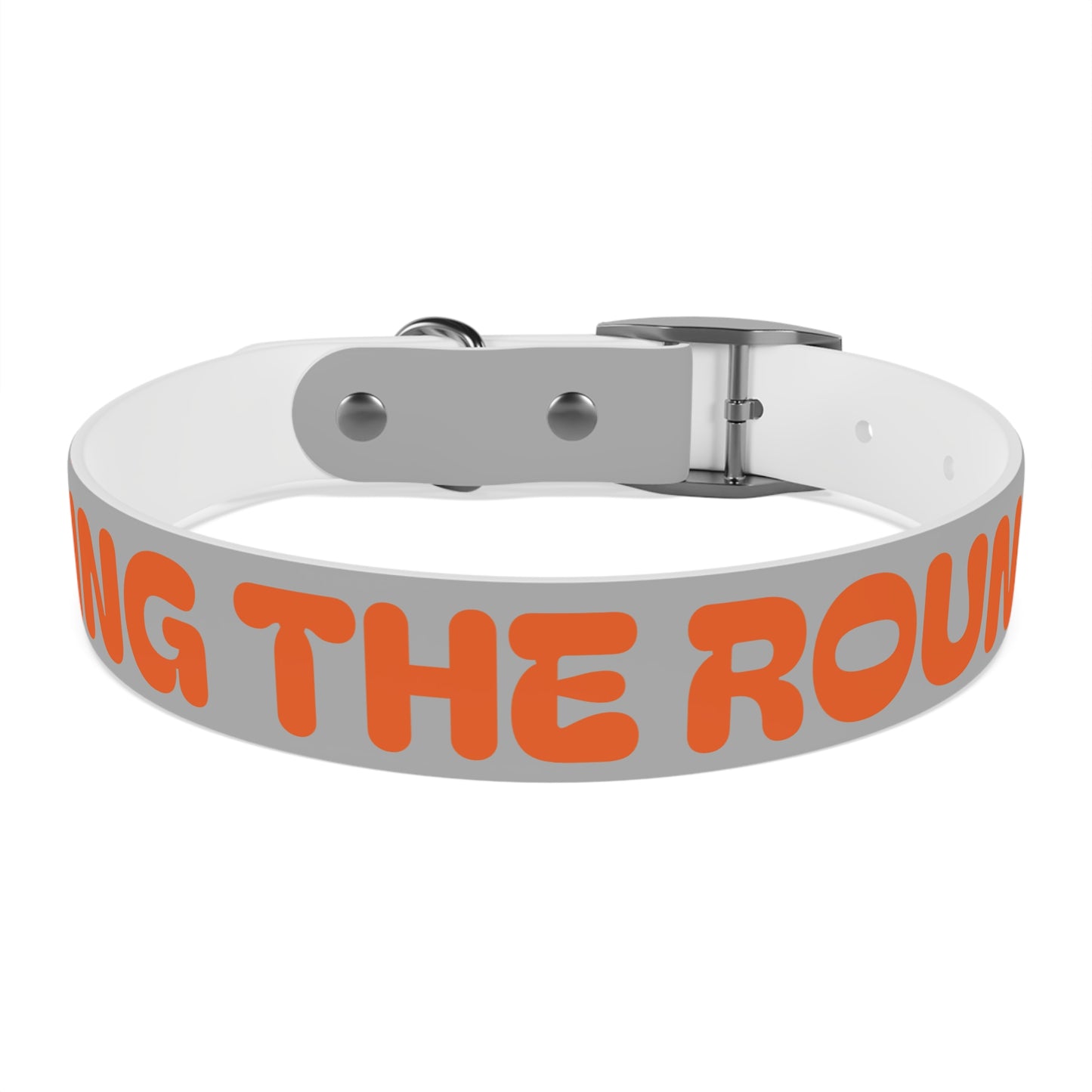 Making The Rounds Grey with Orange Dog Collar