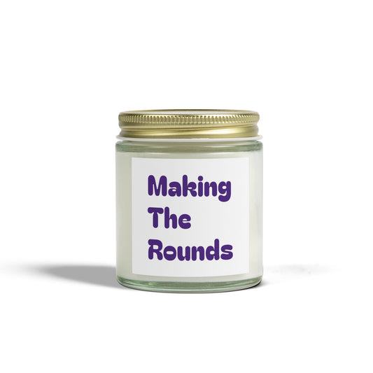 Making The Rounds Purple Scented Candles, Coconut Apricot Wax (4oz, 9oz)