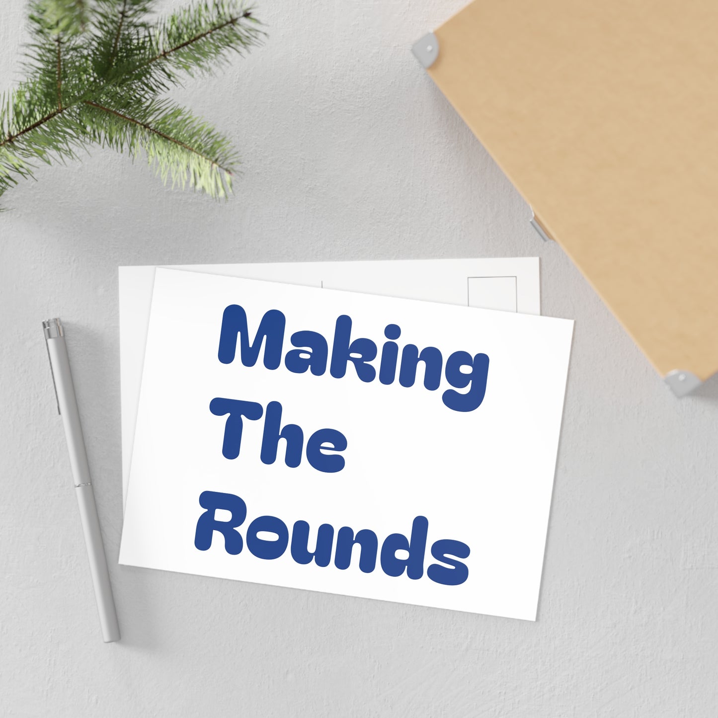 Making The Rounds Dark Blue Fine Art Postcards