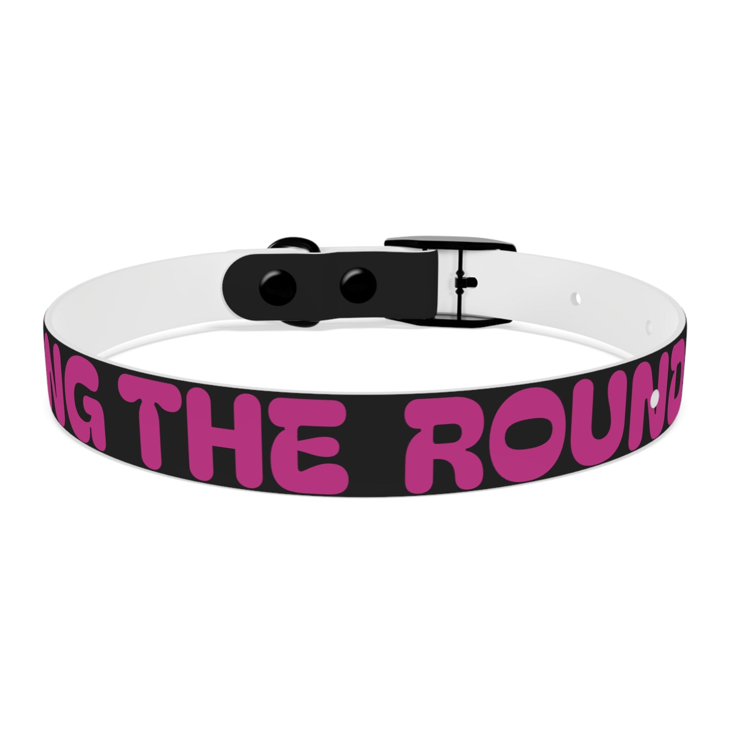 Making The Rounds Black With Pink Dog Collar