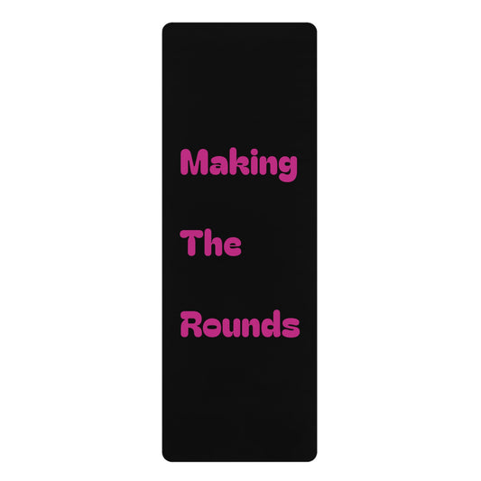 Making The Rounds Black With Pink Rubber Yoga Mat