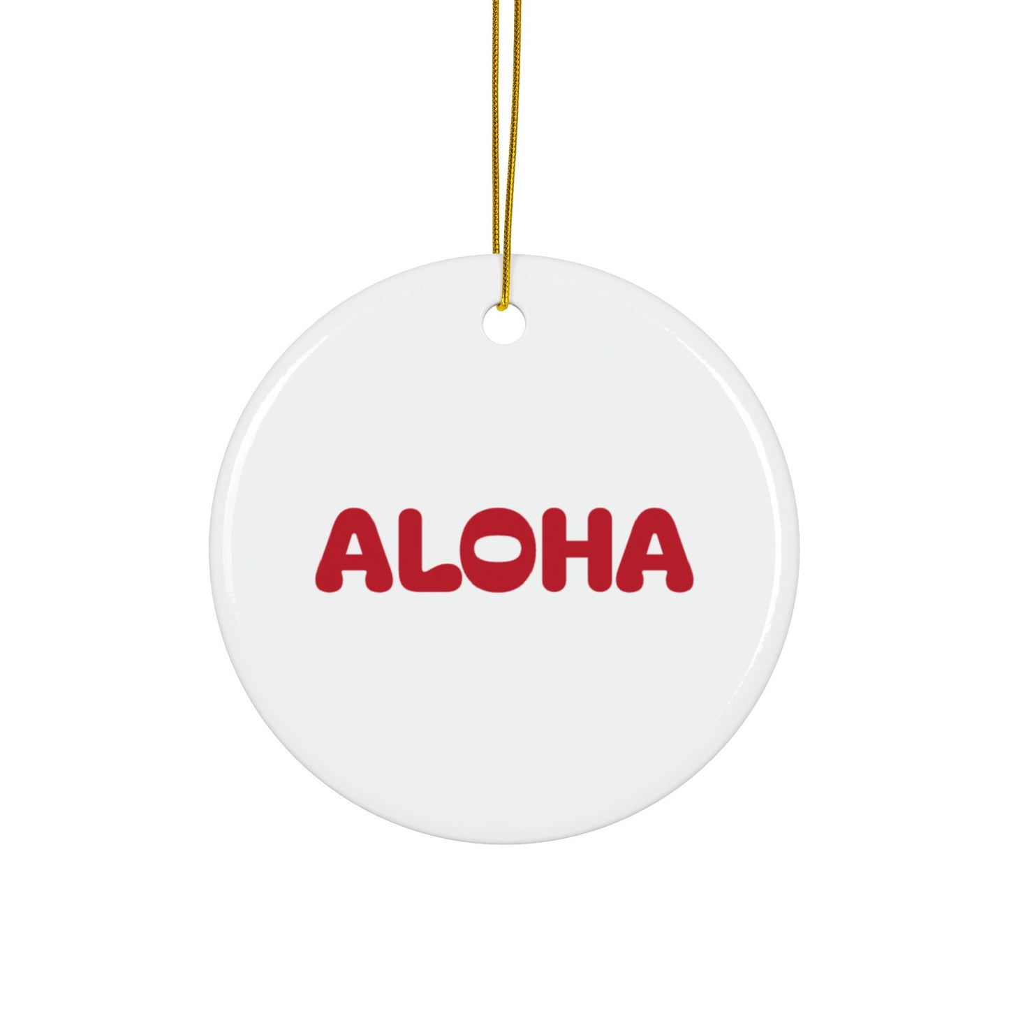 Aloha Red Decorative Ceramic Ornaments, Double-Sided (1pc, 3pcs, 5pcs, 10pcs)