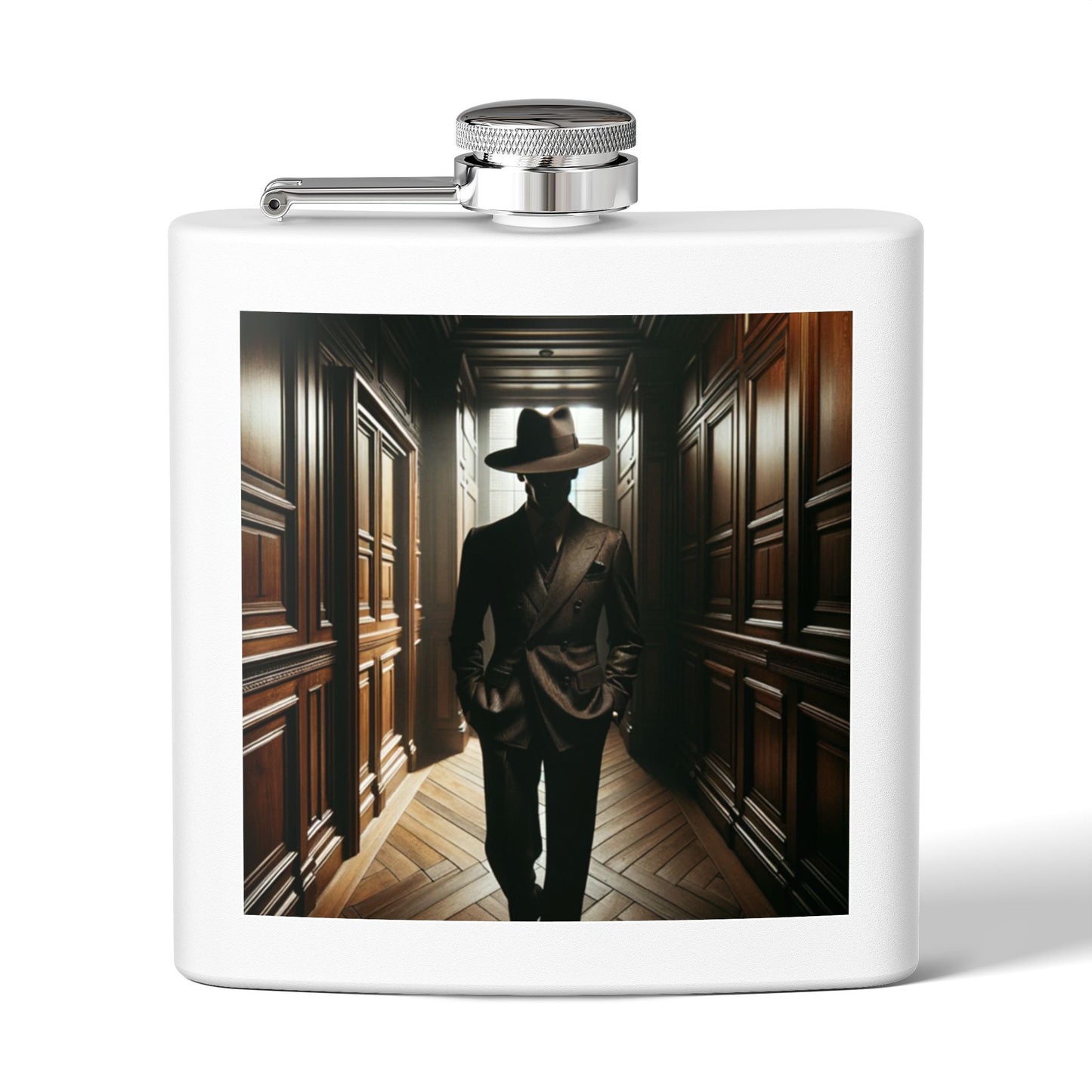 Flask — Noir Gentleman 6oz Stainless Steel Hip Flask