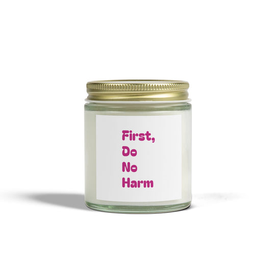 First Do No Harm Pink Scented Candles, Coconut Apricot Wax (4oz, 9oz)