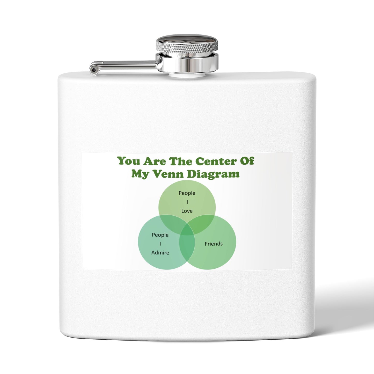 Venn Diagram Love 6oz Stainless Steel Flask