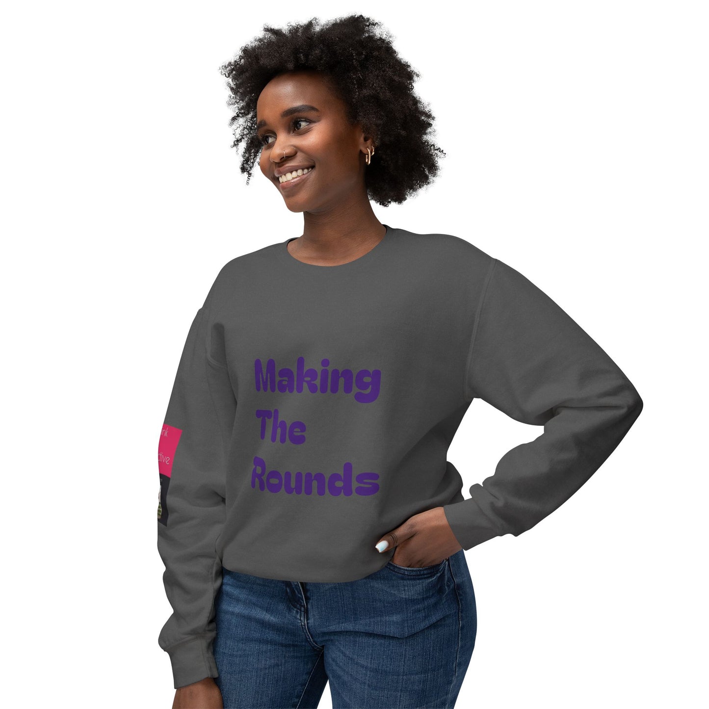 Making The Rounds Purple Unisex Lightweight Crewneck Sweatshirt