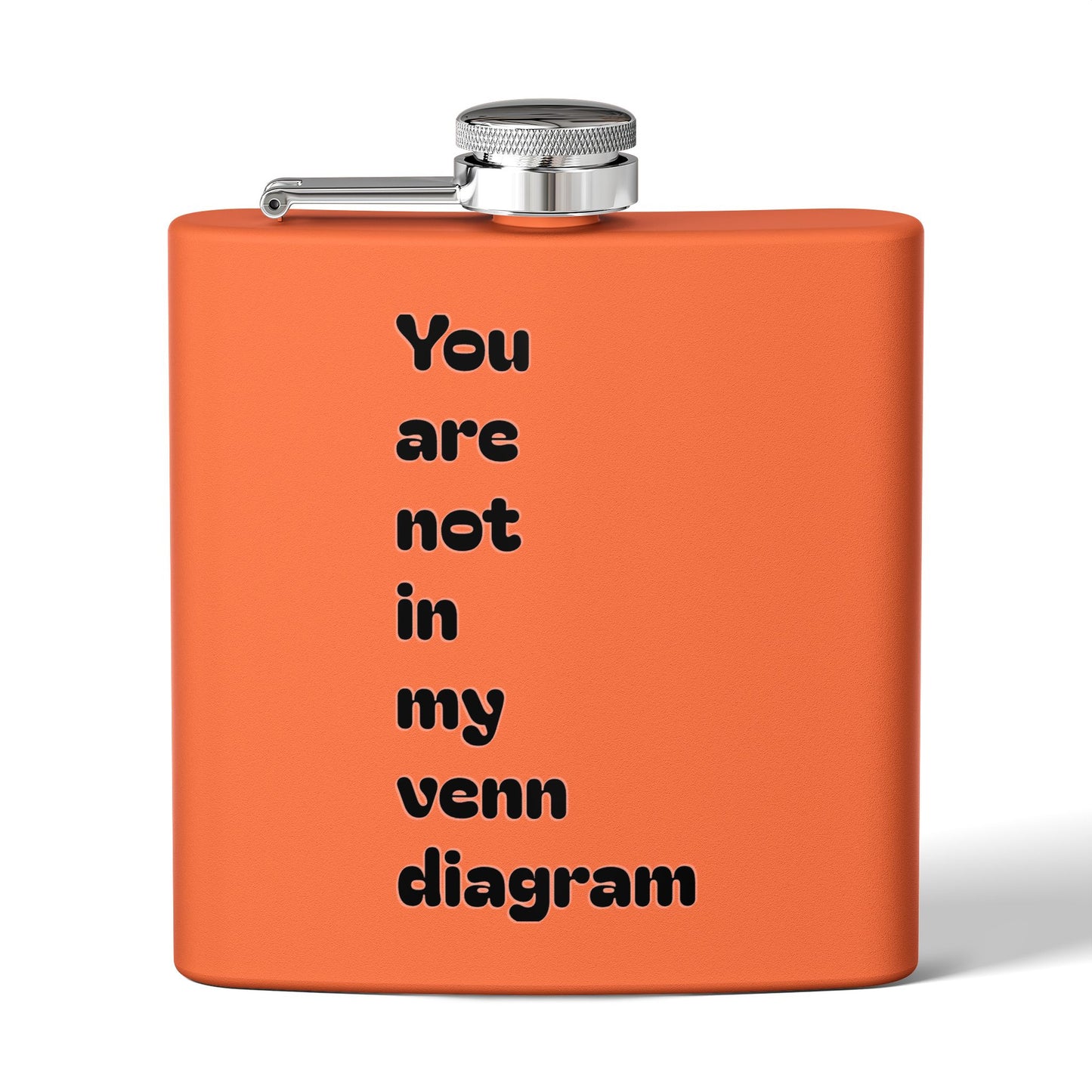 6oz Stainless Flask — "You Are Not in My Venn Diagram" Funny Geek Hipster Gift