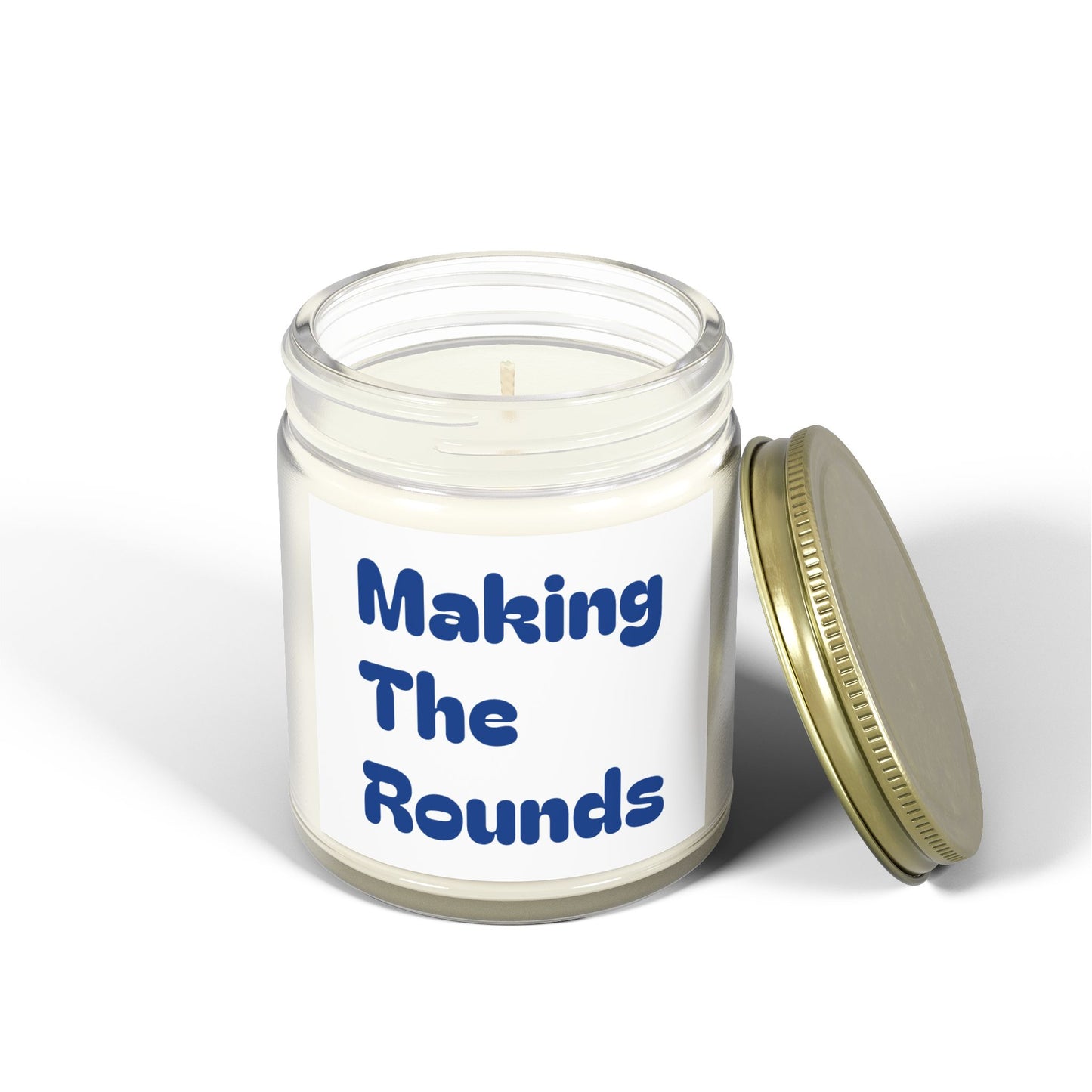 Making The Rounds Dark Blue Scented Candles, Coconut Apricot Wax (4oz, 9oz)