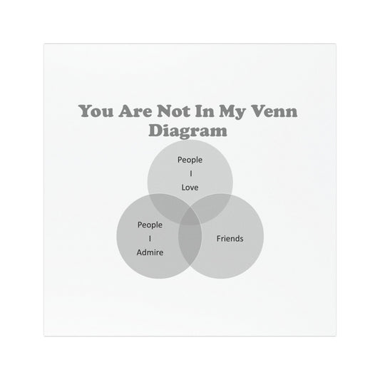 You Are Not In My Venn Diagram Black / Grey Car Magnets