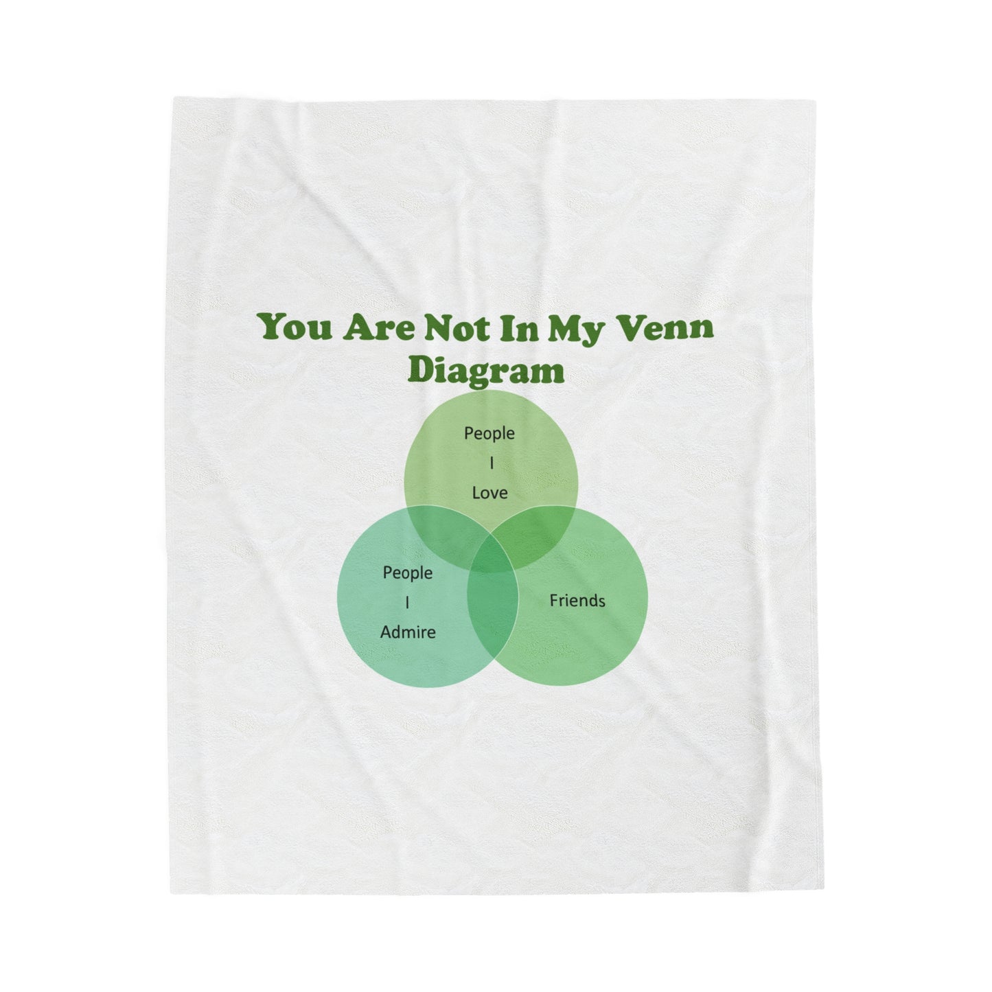 You Are Not In My Venn Diagram Green Velveteen Plush Blanket