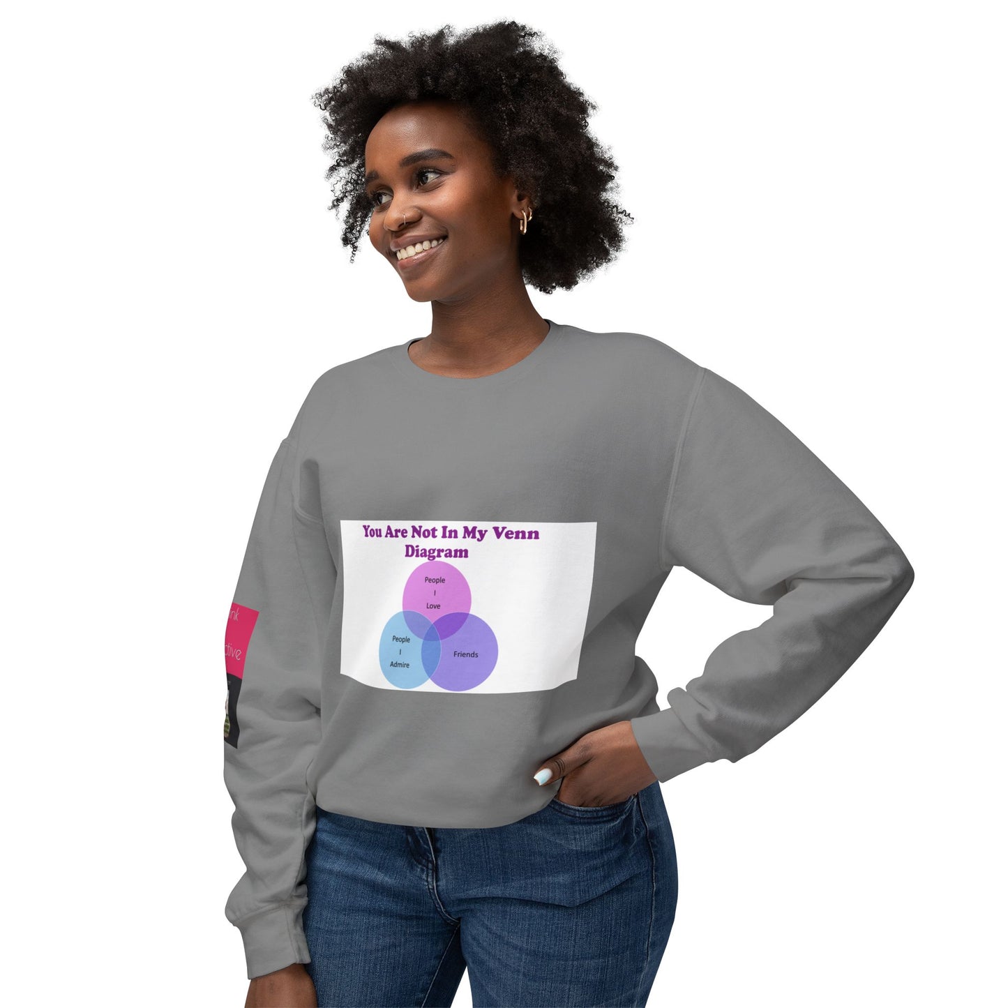 You Are Not In My Venn Diagram Unisex blue / purple Lightweight Crewneck Sweatshirt