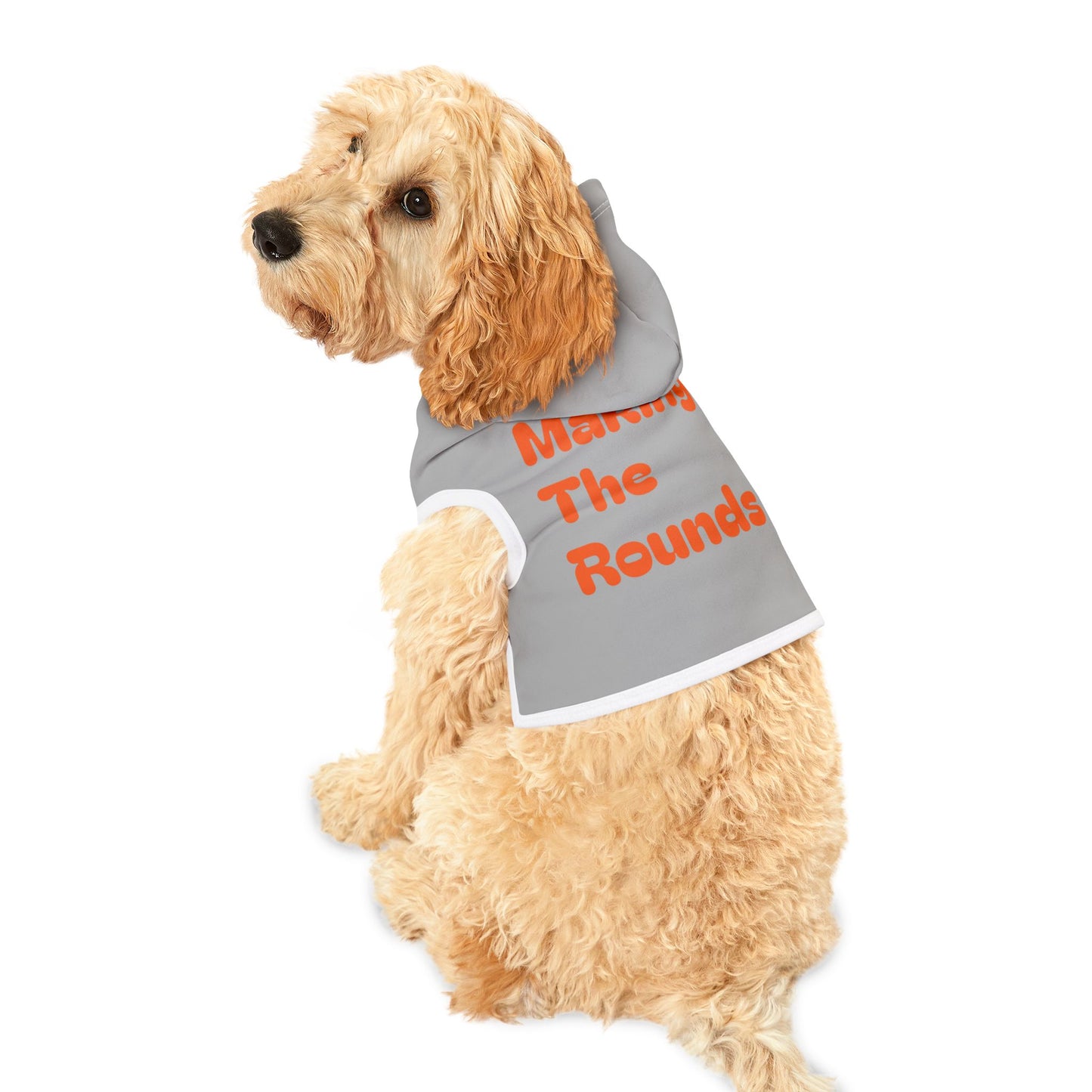 Making The Rounds Grey / Orange Pet Hoodie