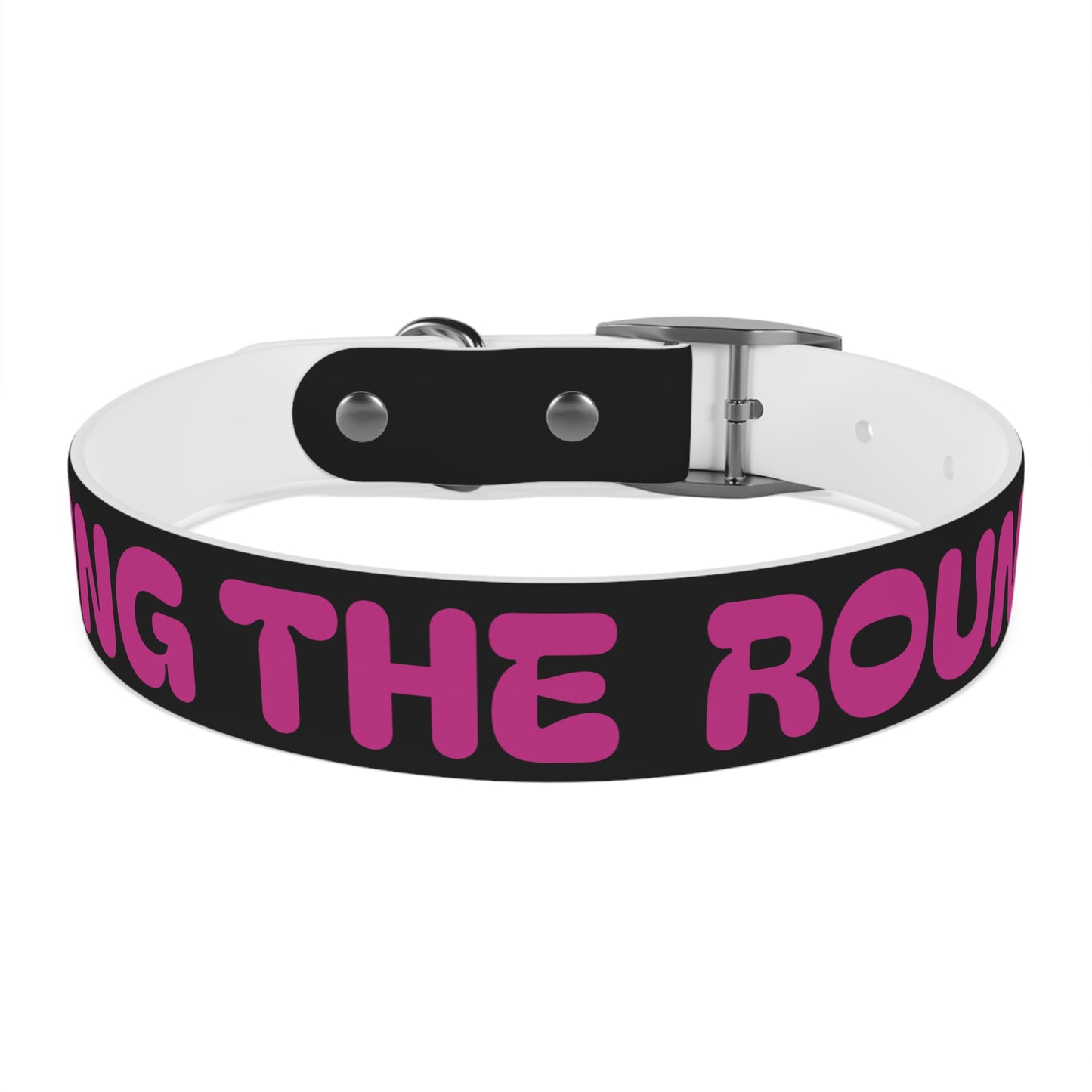 Making The Rounds Black With Pink Dog Collar