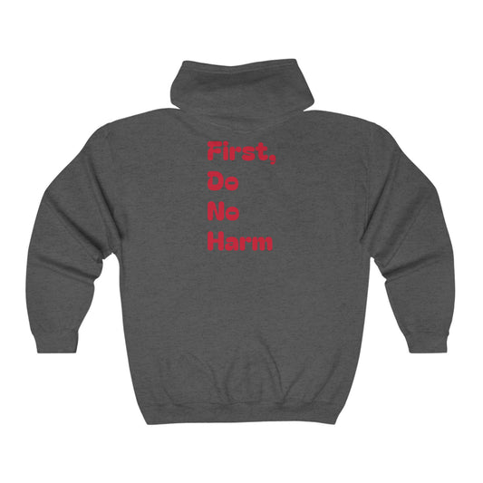 First Do No Harm Red Unisex Heavy Blend™ Full Zip Hooded Sweatshirt