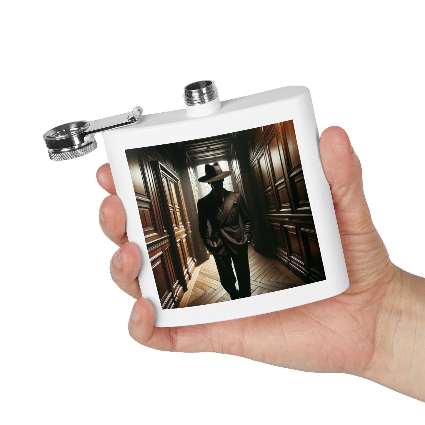 Flask — Noir Gentleman 6oz Stainless Steel Hip Flask