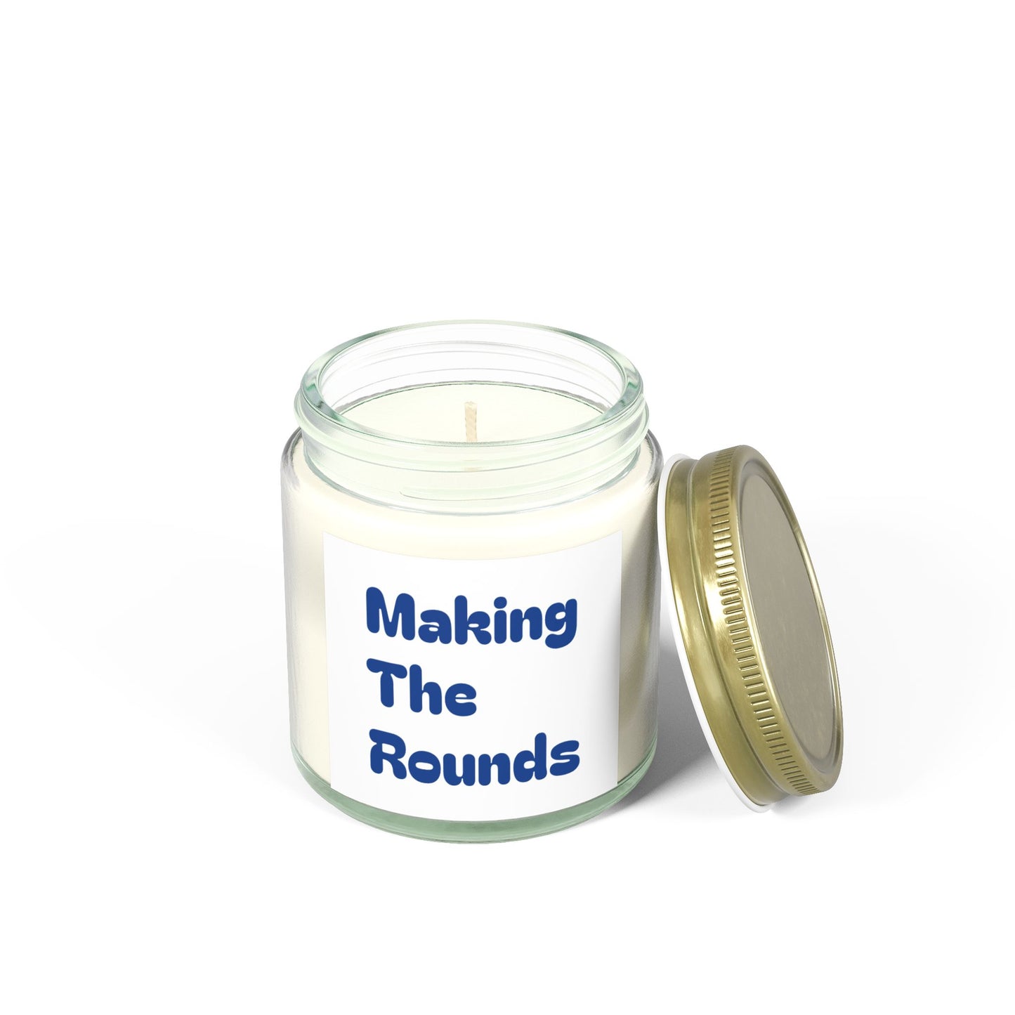 Making The Rounds Dark Blue Scented Candles, Coconut Apricot Wax (4oz, 9oz)