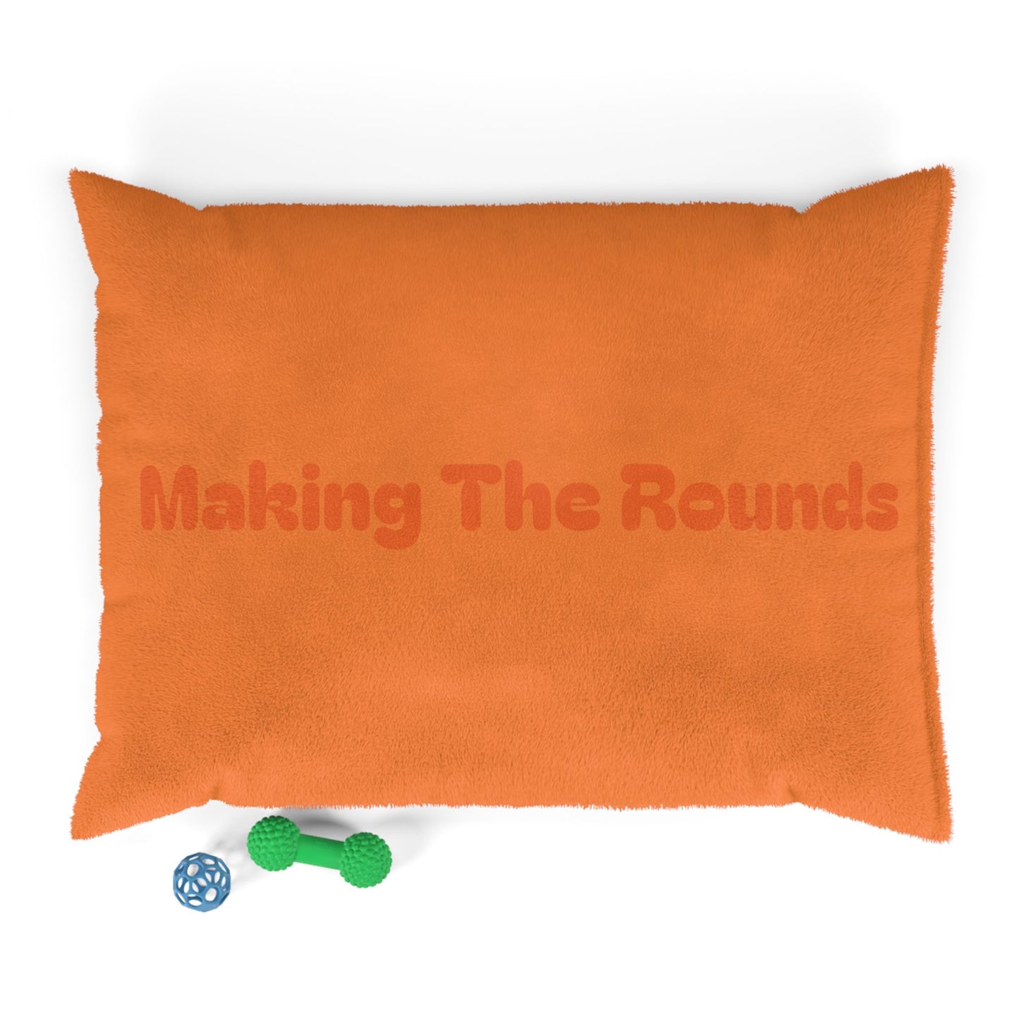 Making The Rounds Light Orange with Dark Orange Pet Bed