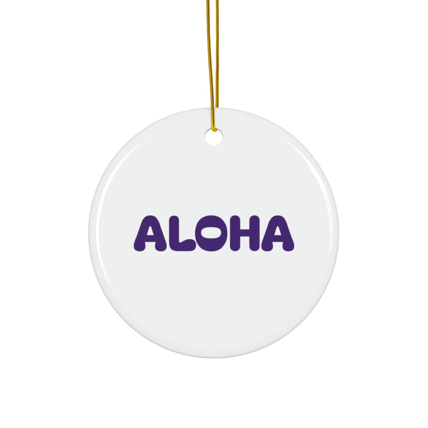 Aloha Purple Decorative Ceramic Ornaments, Double-Sided (1pc, 3pcs, 5pcs, 10pcs)