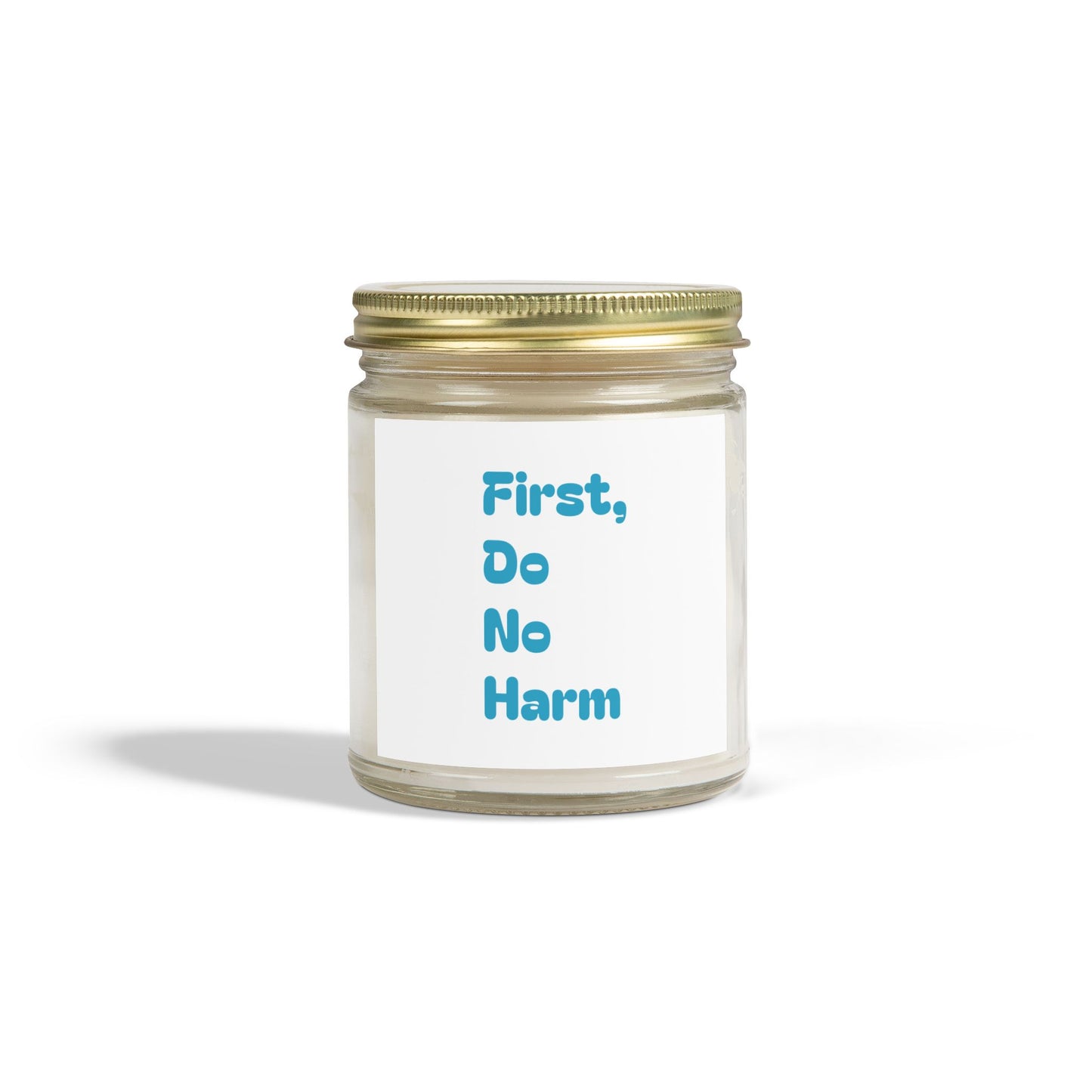 First Do No Harm Blue Scented Candles, Coconut Apricot Wax (4oz, 9oz)