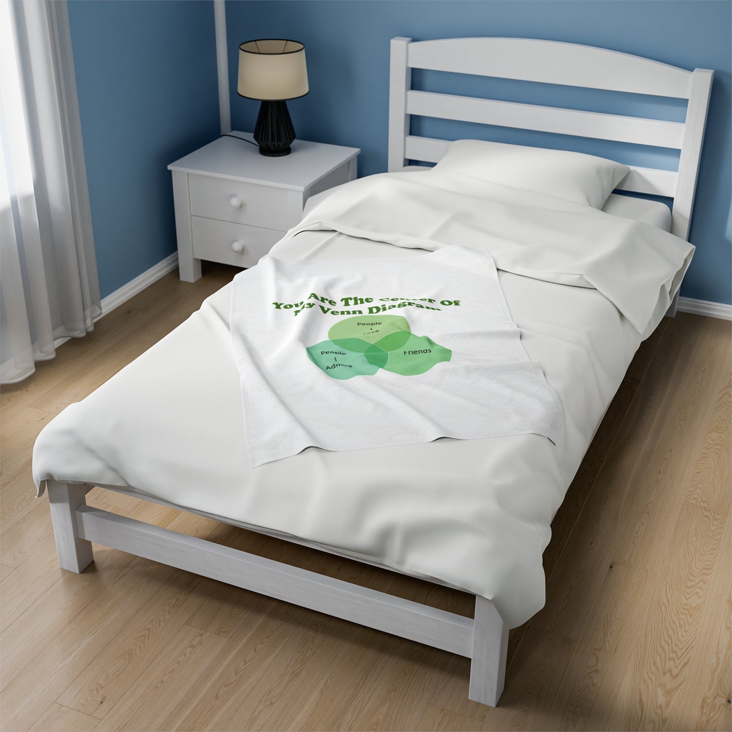 You Are The Center Of My Venn Diagram Green Velveteen Plush Blanket