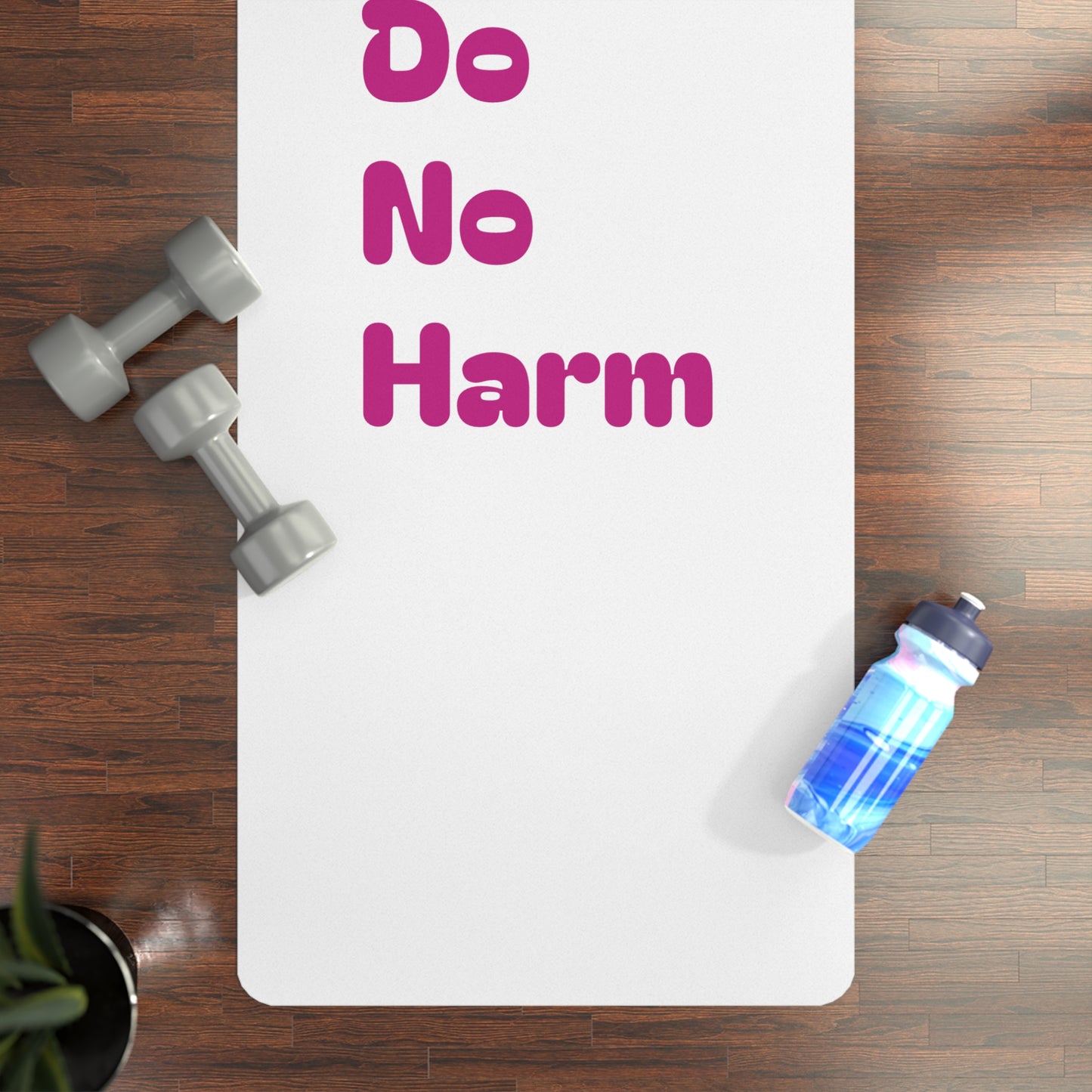 First Do No Harm Pink Rubber Yoga Mat