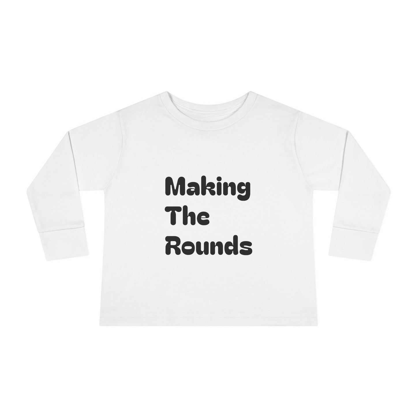 Making The Rounds Black Toddler Long Sleeve Tee