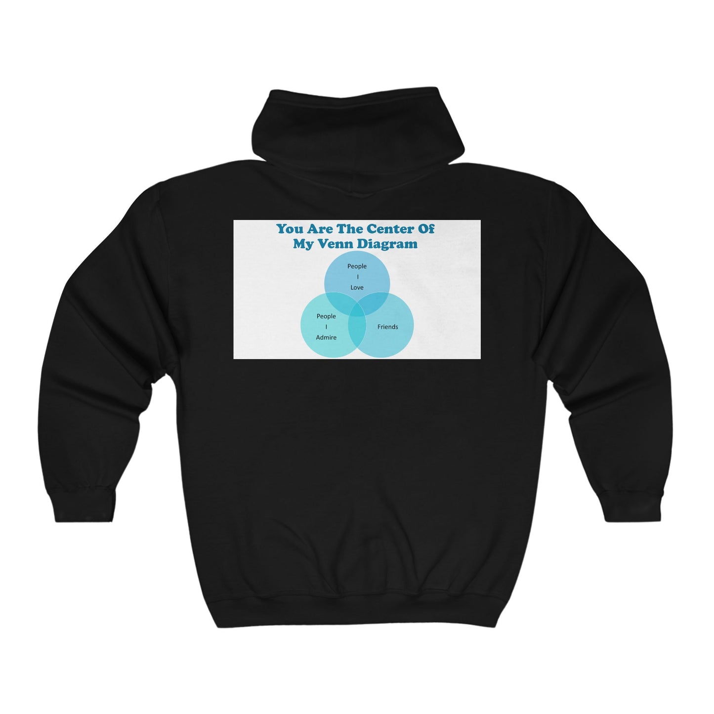You Are The Center In My Venn Diagram Blue Unisex Heavy Blend™ Full Zip Hooded Sweatshirt