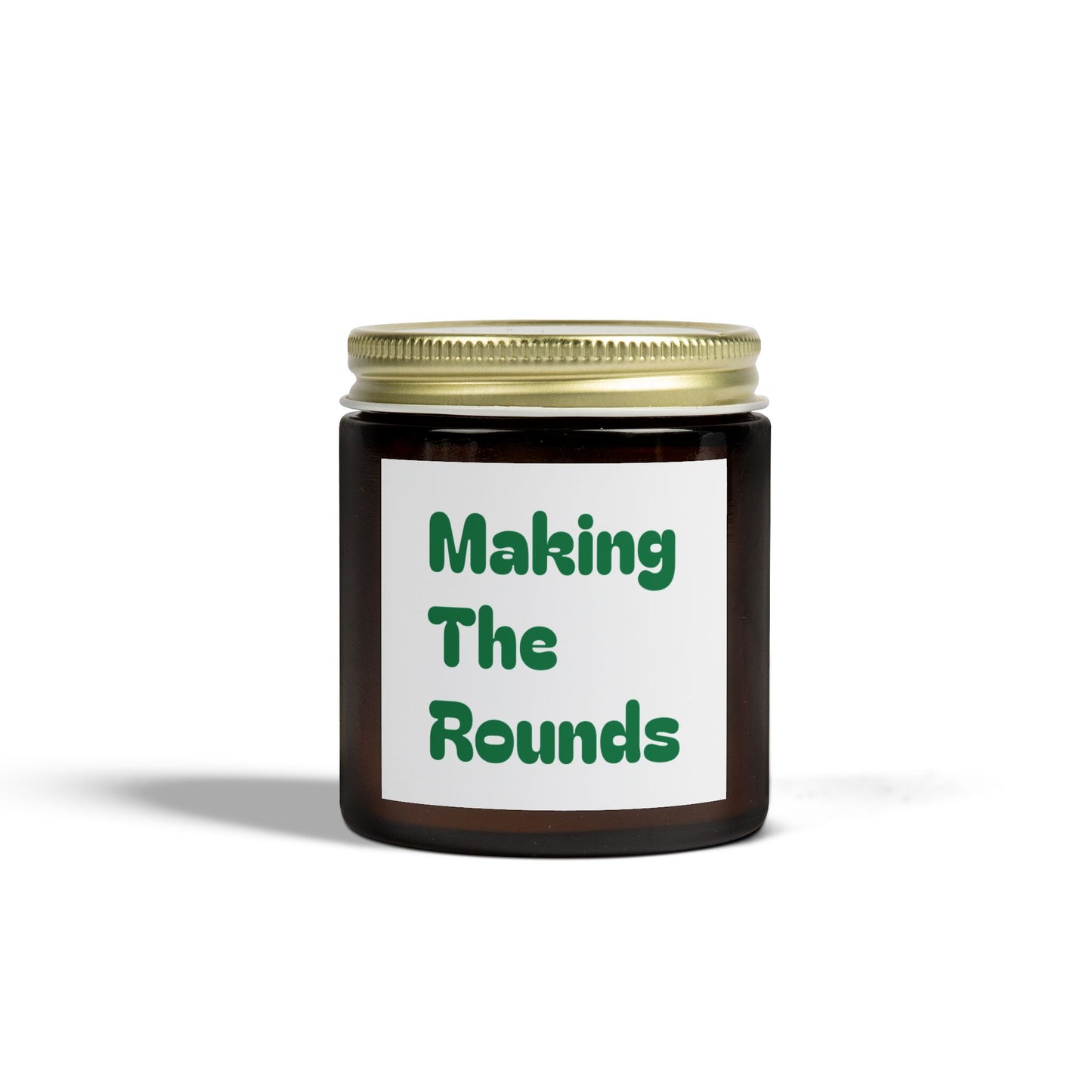 Making The Rounds Green Scented Candles, Coconut Apricot Wax (4oz, 9oz)