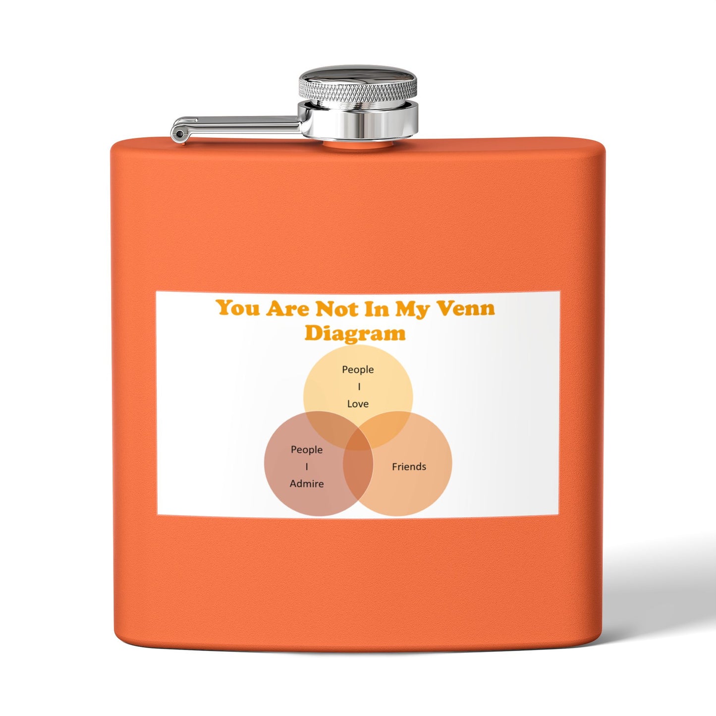 You Are Not In My Venn Diagram Stainless Steel Flask — 6oz Funny Venn Diagram Alcohol Hip Flask