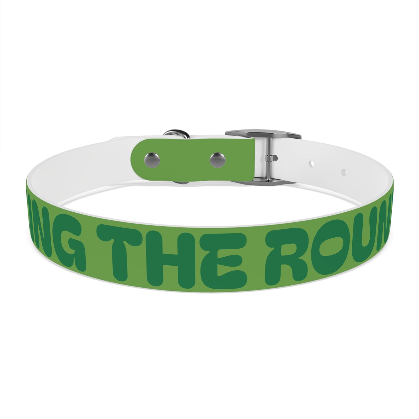 Making The Rounds Green Dog Collar