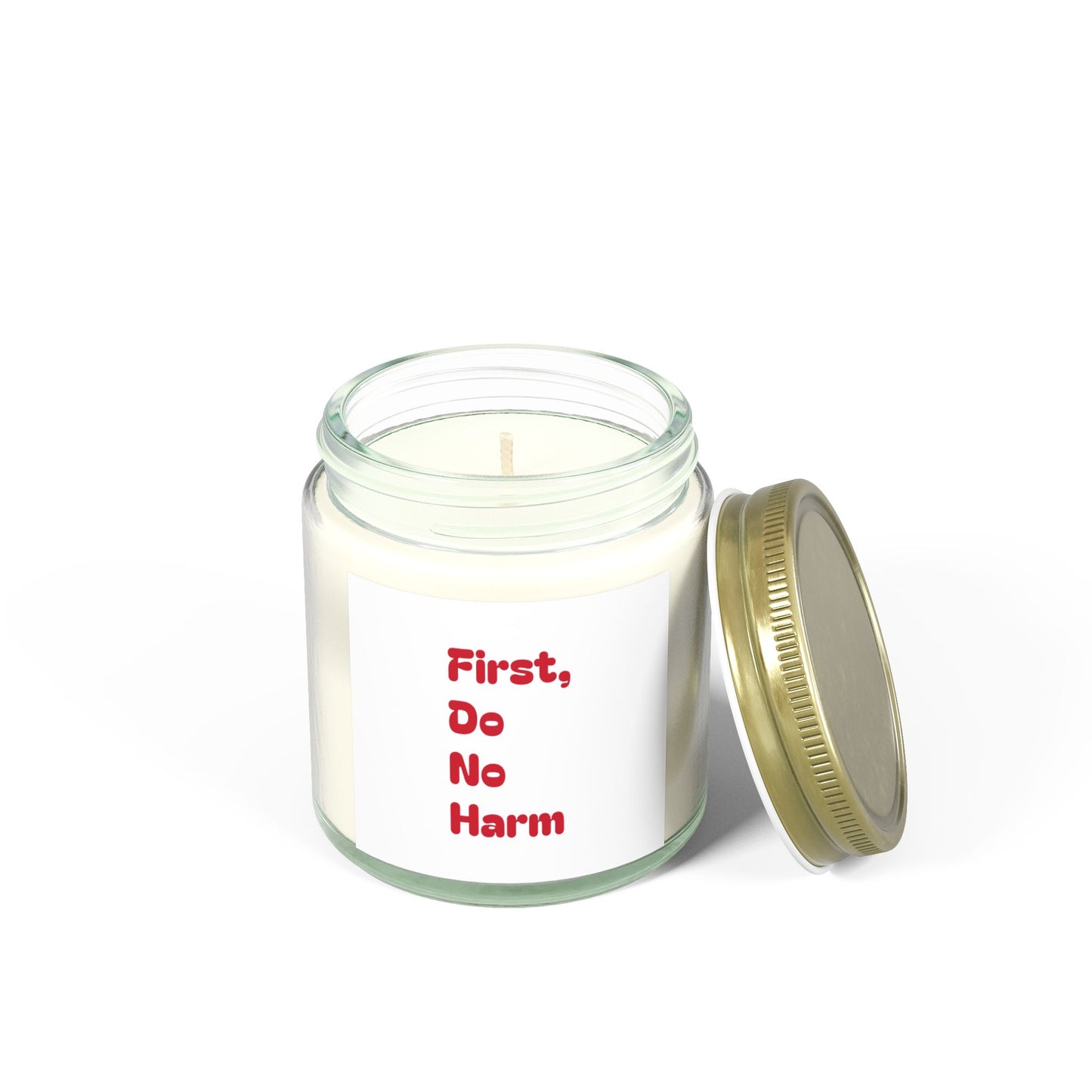 First Do No Harm Red Scented Candles, Coconut Apricot Wax (4oz, 9oz)