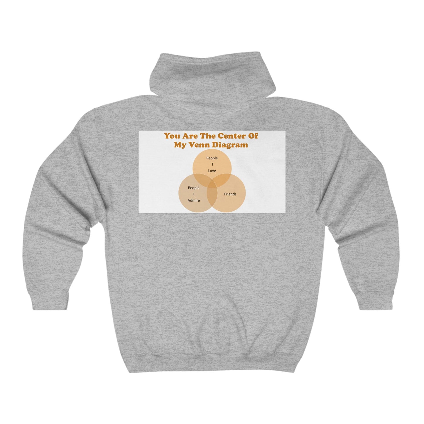 You Are The Center Of My Venn Diagram Orange Unisex Heavy Blend™ Full Zip Hooded Sweatshirt