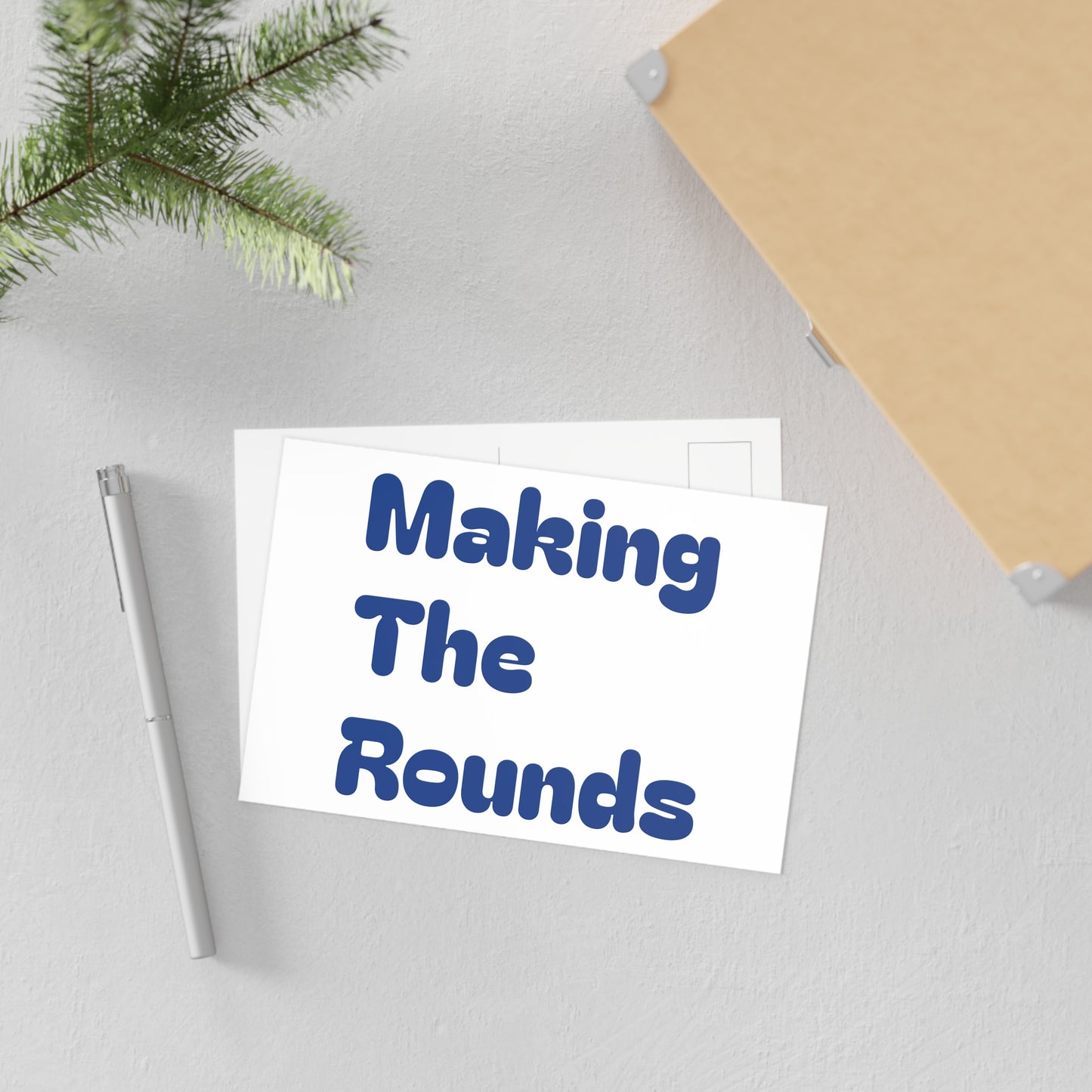 Making The Rounds Dark Blue Fine Art Postcards