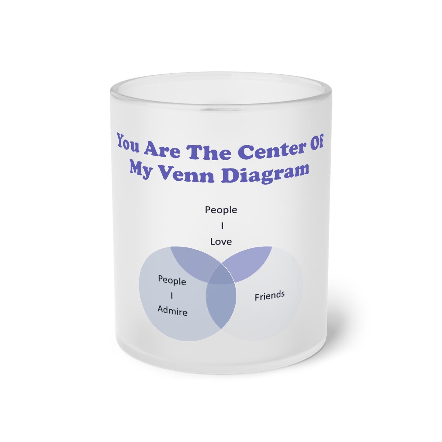 You Are The Center Of My Venn Diagram [Purple] Frosted Glass Mug