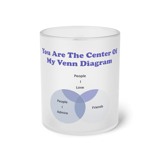 You Are The Center Of My Venn Diagram [Purple] Frosted Glass Mug