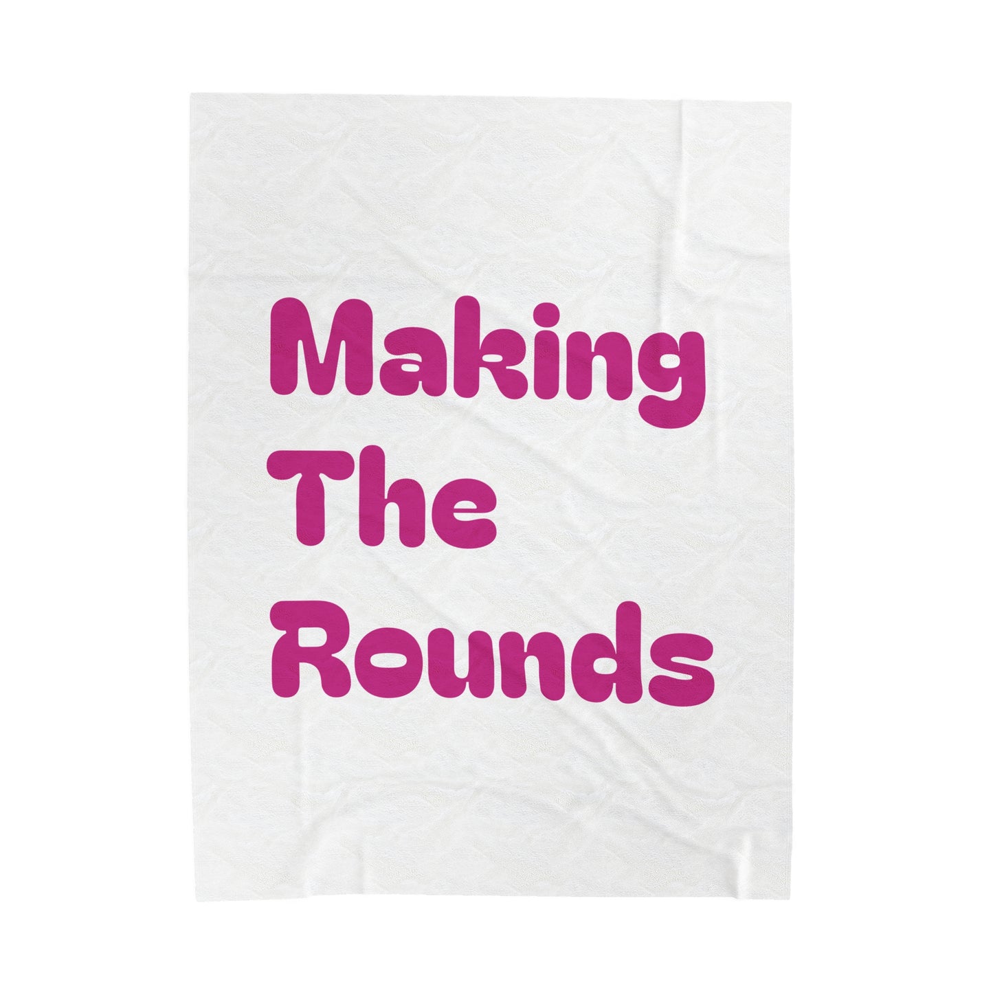 Making The Rounds Pink Velveteen Plush Blanket