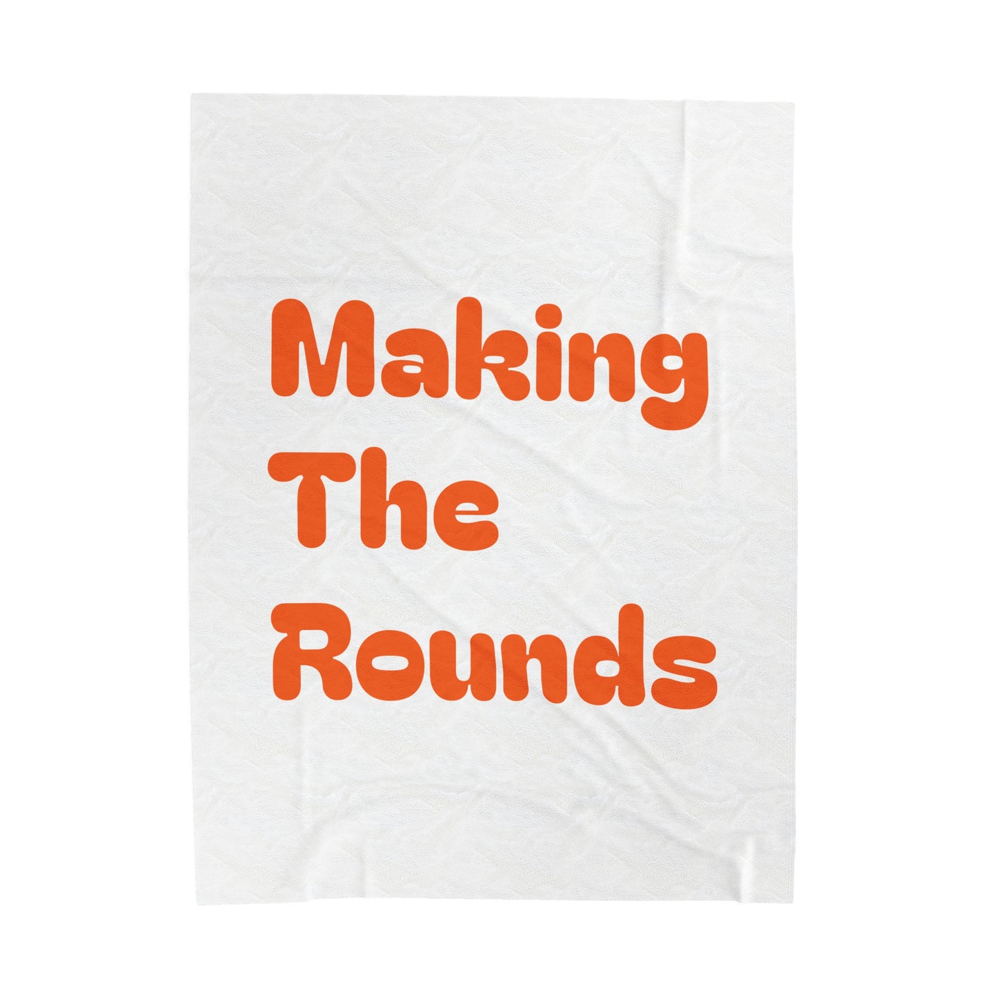 Making The Rounds Orange Velveteen Plush Blanket