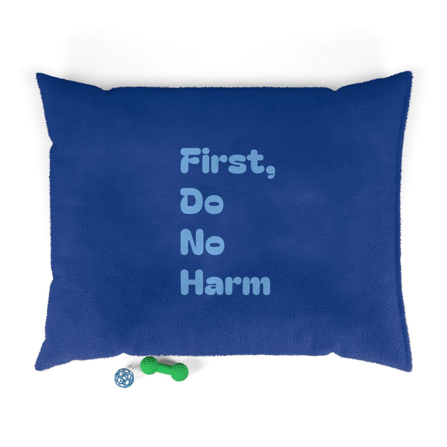 First Do No Harm Dark Blue with Light Blue Pet Bed