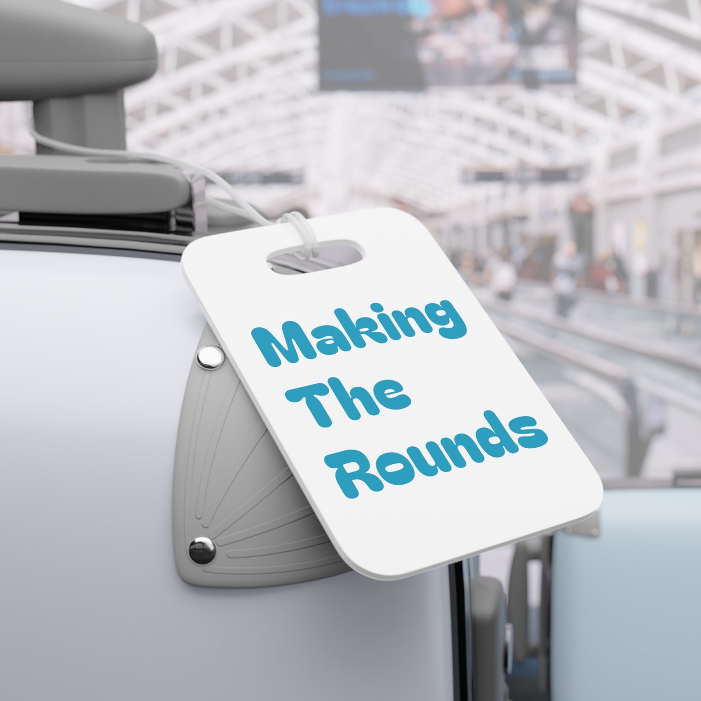 Making The Rounds blue Luggage Tags