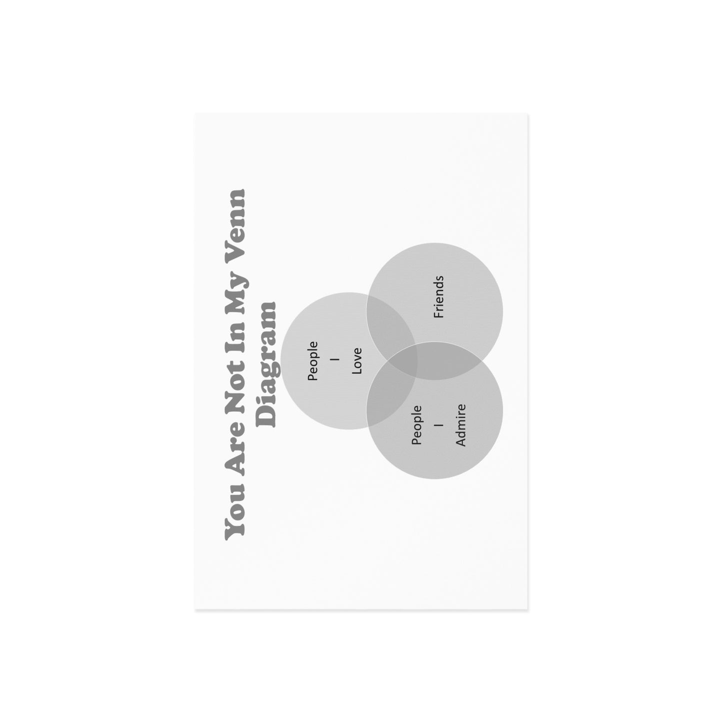 You Are Not In My Venn Diagram black / grey Art Postcards